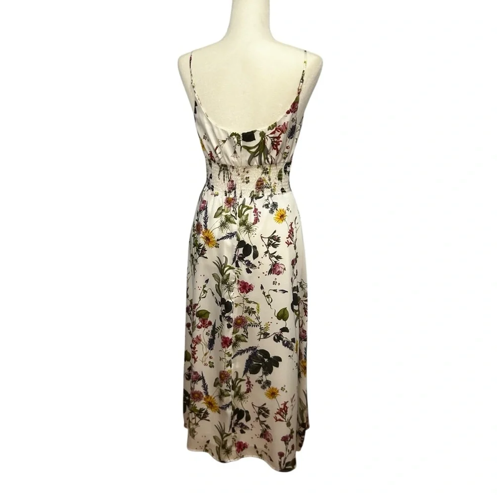 Bailey 44 Puff Pastry Smocked Satiny Floral midi Dress SIZE 4 coquette feminine - Picture 6 of 16
